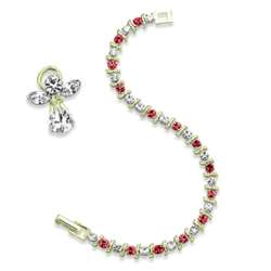 S-Curve Crystal January Birthstone Bracelet and Angel Pin
