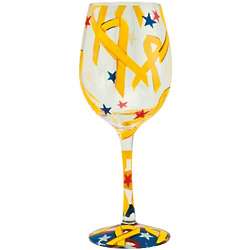 Yellow Ribbon Wine Glass