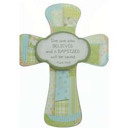 Child's Patchwork Baptism Wall Cross
