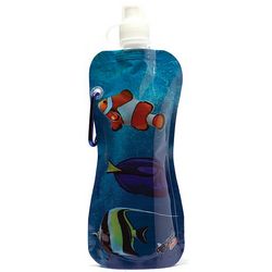 Fish Design Foldable Pocket Bottle with Cleaning Brush