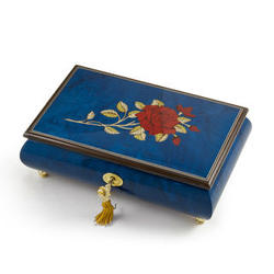 Radiant Royal Blue Italian Musical Jewelry Box