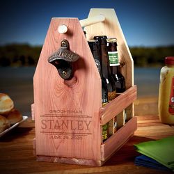 Groomsman's Stanford Personalized Wooden Beer Caddy