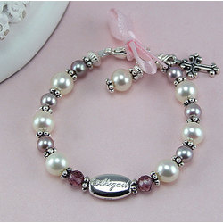 Freshwater Cultured Pearl Engravable Personalized Bracelet