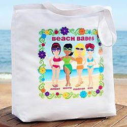 Personalized Beach Babe Tote Bag