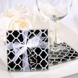 Black and White Honeycomb Coasters