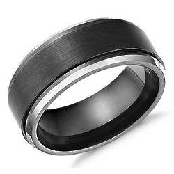 Satin Finish Wedding Ring in Blackened Cobalt