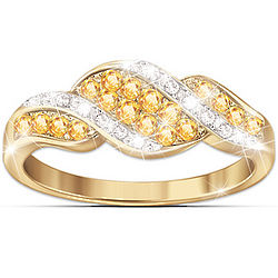 Canary Yellow and White Diamond Ring
