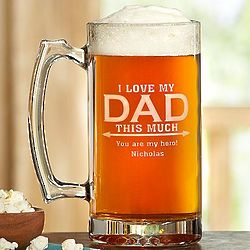Personalized I Love My Dad Oversized Beer Mug