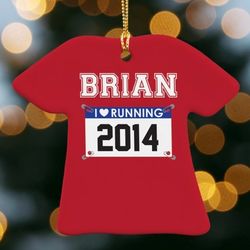 I Love Running Personalized Ornament
