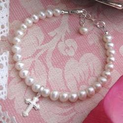 Stella Jane Pearl and Cross Bracelet