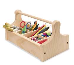 Kids Wooden Art Supplies Carrier