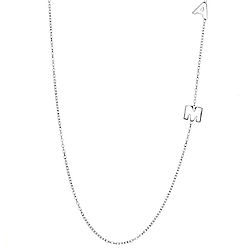 2 Letter Sterling Silver Sideways Initial Necklace