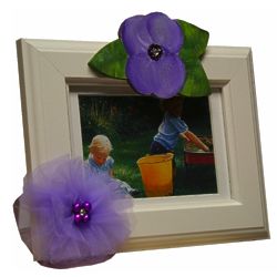 Purple Tulle & Rose Picture Frame