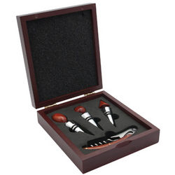 Rosewood Wine Accessories Set with Wood Box