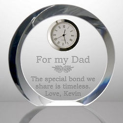 Round Crystal Desk Clock for Dad