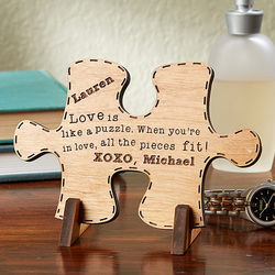 Perfect Match Personalized Wood Puzzle Piece Plaque