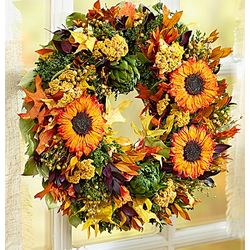 Preserved Fall Sunflower Wreath