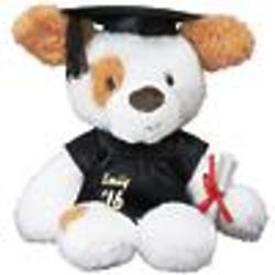 Graduation Cap and Gown Plush Dog