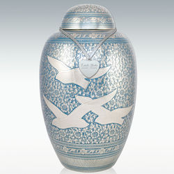 Large Wings of Freedom Brass Cremation Urn