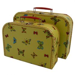 2 Mini Butterfly Suitcases for Decoration and Storage