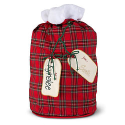 Personalized Plaid Santa Bag