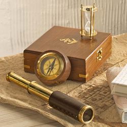 Telescope, Compass, and Hourglass Gift Set
