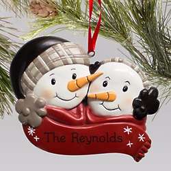 Engraved Snowman Couple Ornament