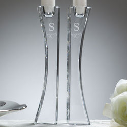 Personalized Crystal Kissing Candlesticks