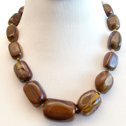 Chunky Tiger Eye Beaded Necklace