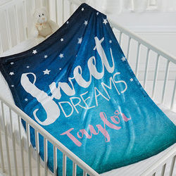 Personalized Sweet Dreams Fleece Baby Blanket
