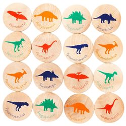 Dinosaurs Wood Match Stacks Discs