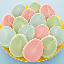 Buttercream Frosted Easter Egg Cut-Out Cookies