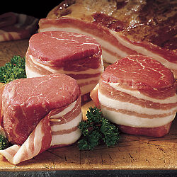 4 4-oz. Bacon-Wrapped Filet Mignon Steaks