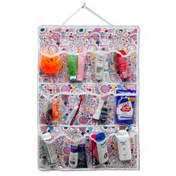 Hanging Bathroom Accessory Organizer with Transparent Pouches