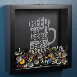 Beer is the Solution Bottle Cap Shadow Box