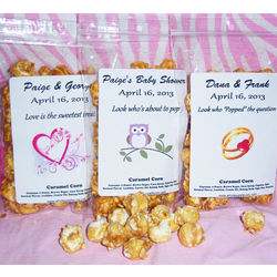 12 Personalized Caramel Corn Wedding Party Favors