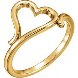 14k Gold Abstract Heart Ring