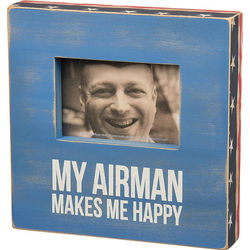 My Airman Makes Me Happy Wooden Picture Frame