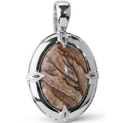 American West Sterling Silver Picture Jasper Oval Pendant