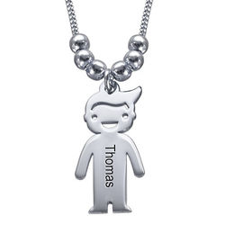Silver Mother's Necklace with Child Charm
