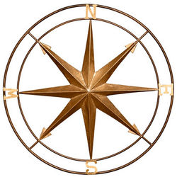 Vintage Style Compass Metal Wall Art