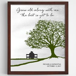 Personalized Grow Old with Me Espresso Framed Art