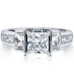 Sterling Silver Princess-Cut Cubic Zirconia Ring