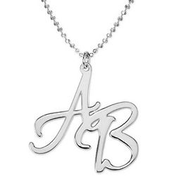 Sterling Silver Two Initial Necklace