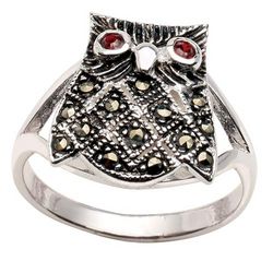Marcasite Owl Ring