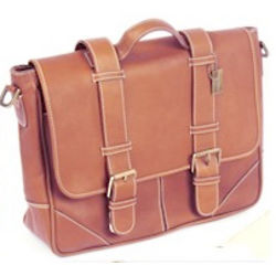 Soft Leather Buckled Messenger Bag