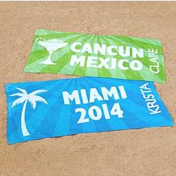 Personalized Destination Vacation Beach Towel