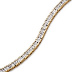 Elegant Diamond 2-Tone Glamour Tennis Bracelet