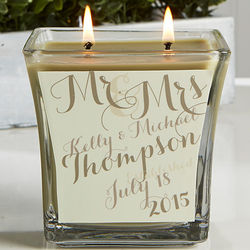 Personalized Mr. & Mrs. Wedding Candle