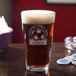 Personalized Halftime Soccer Beer Glass